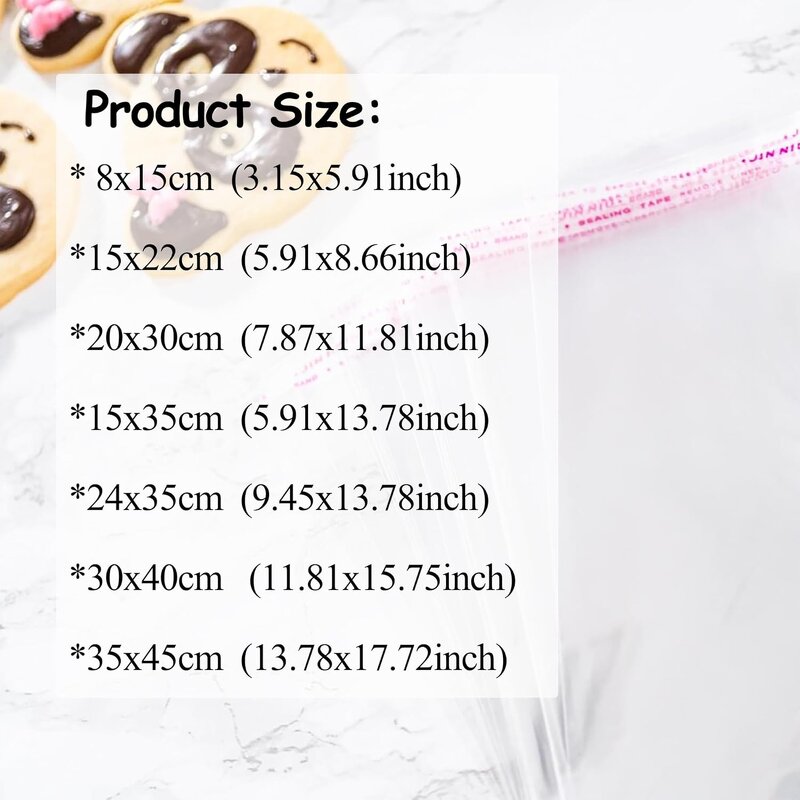 Transparent Plastic Self-Adhesive Bags Manufacturer - YC Large Storage Customized Clear Cellophane Clear Polybag Opp for Candy