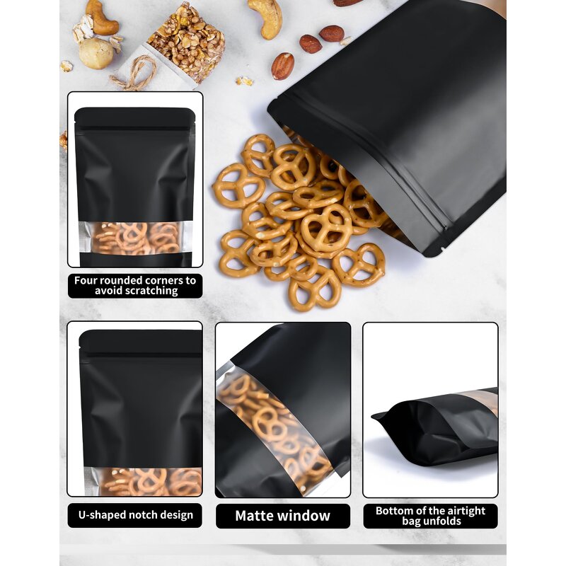 Compound Bags Manufacturer - YC Wholesale Hot Sale Plastic Packaging With Window Reusable Food Grade Stand Pouch Heat Seal Zipper