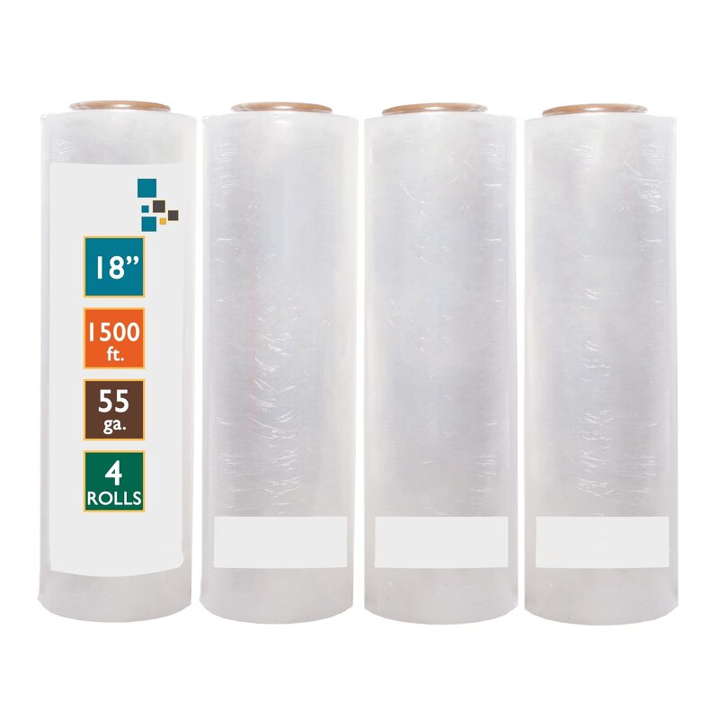 Plastic Wrapping Film Manufacturer - YC High Strength Transparent Customized Seal Cover Pallet Strap Hand Use Roll Film With Box