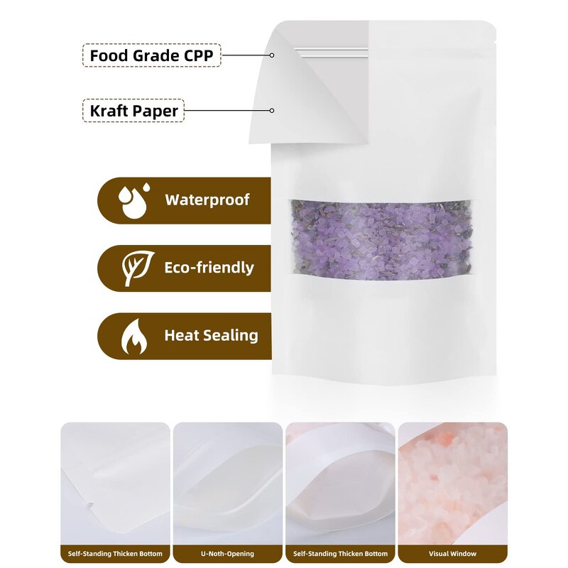 Compound Bags Manufacturer - YC Stock Customized Logo Food Packing Laminated Moisture Water Oil Proof Flat Bottom Stand up Pouch With Window