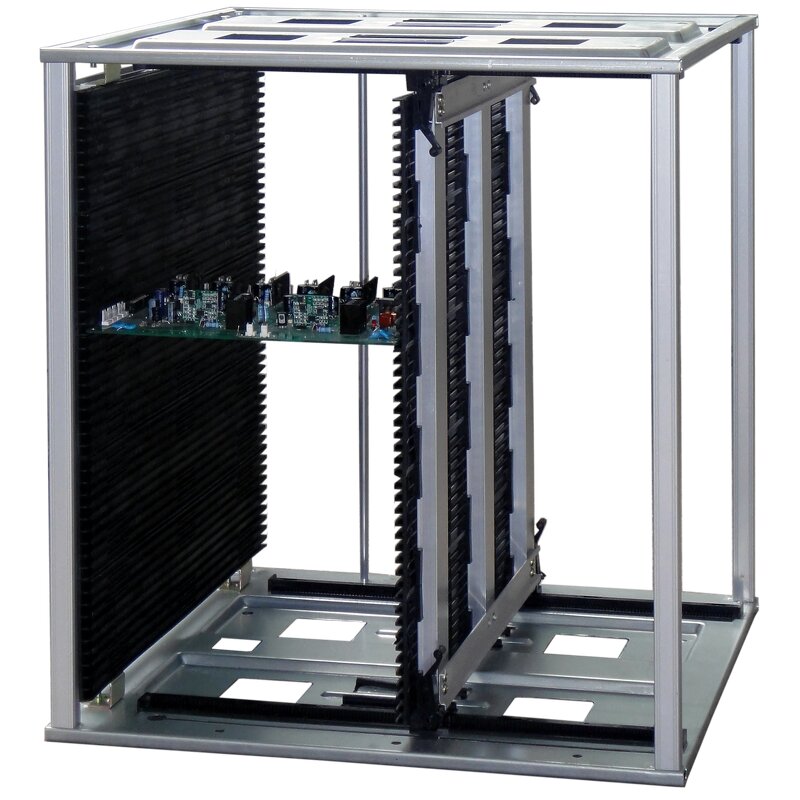 ESD SMT Magazine Rack Manufacturer - Antistatic PCB Conductive Foldable Standing Plastic Metal Cut-to-Order