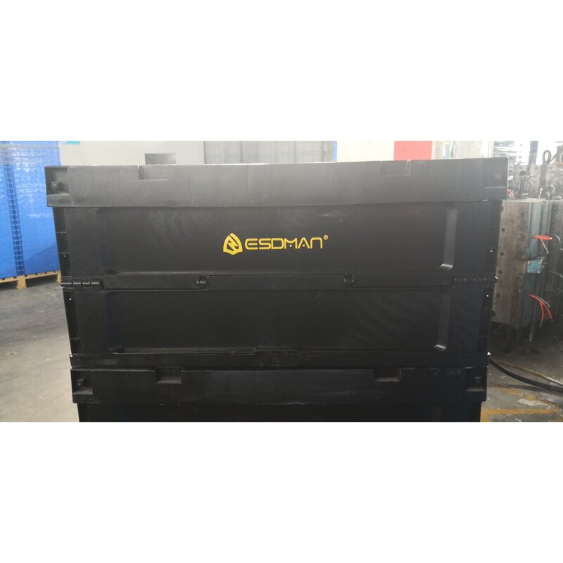 ESD Plastic Storage Box Manufacturer - Heavy Duty Foldable with Attached Lids Turnover Crate Custom Cutting