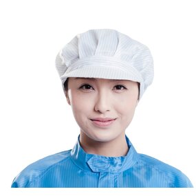 ESD Head Caps Manufacturer - Blue Washable Lint Free 5mm Grid Antistatic Hat Cleanroom Working