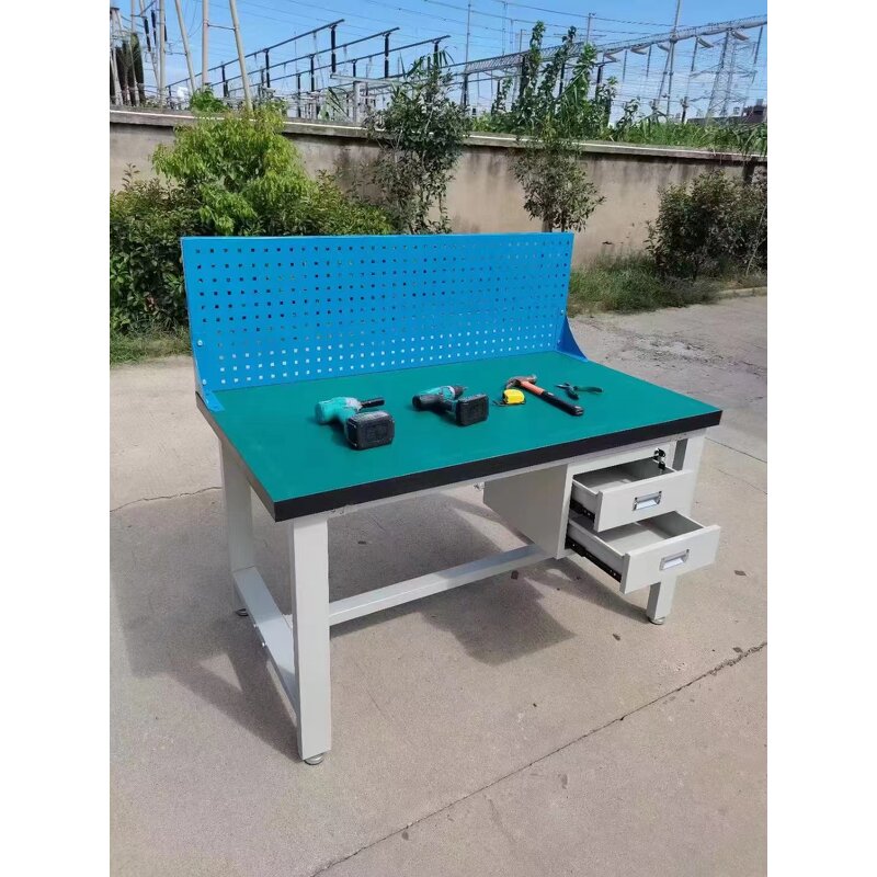 ESD Workstation Manufacturer - Aluminum with Beech Wooden Workbenches and Wheels for Assembly Line