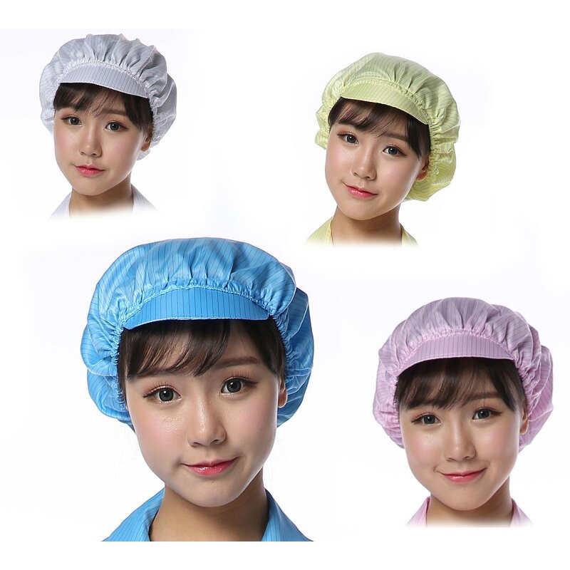 ESD Head Caps Manufacturer - Blue Washable Lint Free 5mm Grid Antistatic Hat Cleanroom Working