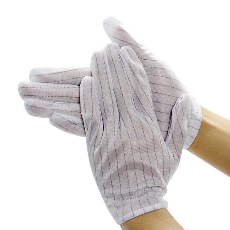 ESD Gloves Manufacturer - Polyurethane Antistatic Carbon Fiber Conductive Polyester Stripes for Hand Arm