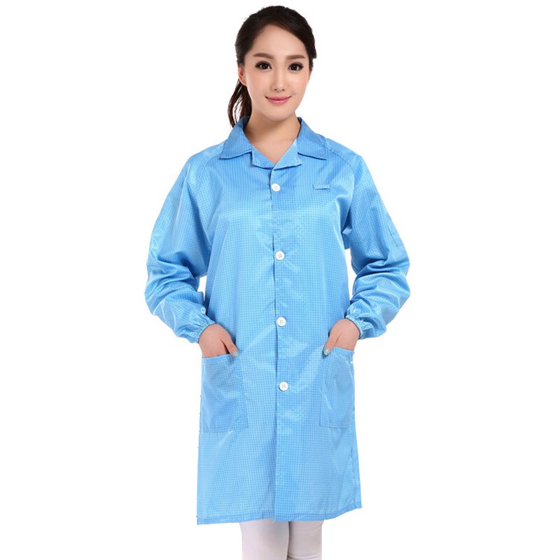 ESD Lab Coat Manufacturer - Anti-static Smock Suit Gown Long Sleeve Cleanroom Clothes Uniform
