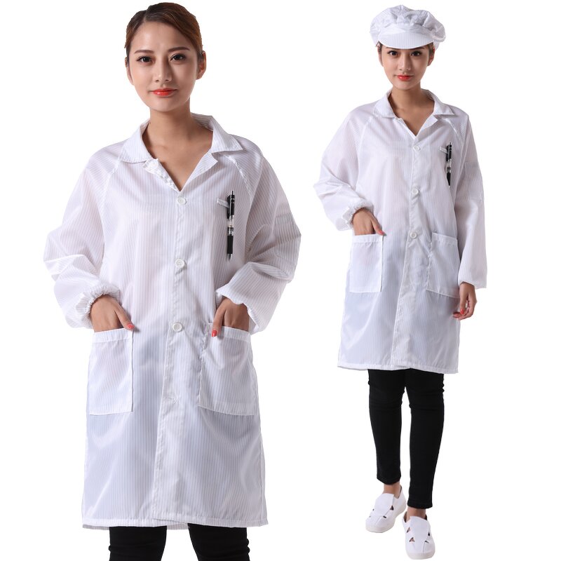 ESD Lab Coat Manufacturer - Anti-static Smock Suit Gown Long Sleeve Cleanroom Clothes Uniform