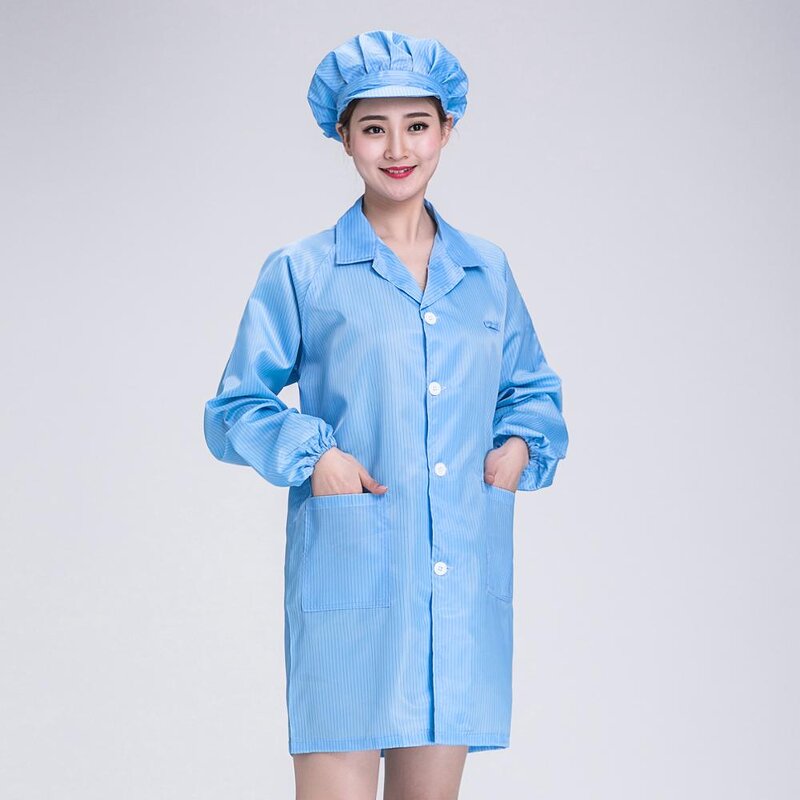 ESD Lab Coat Manufacturer - Anti-static Smock Suit Gown Long Sleeve Cleanroom Clothes Uniform