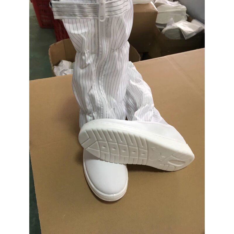ESD Antistatic Boots Manufacturer - PVC/PU Outsole Iron Zipper Conductive Fiber Cleanroom Safety Shoes