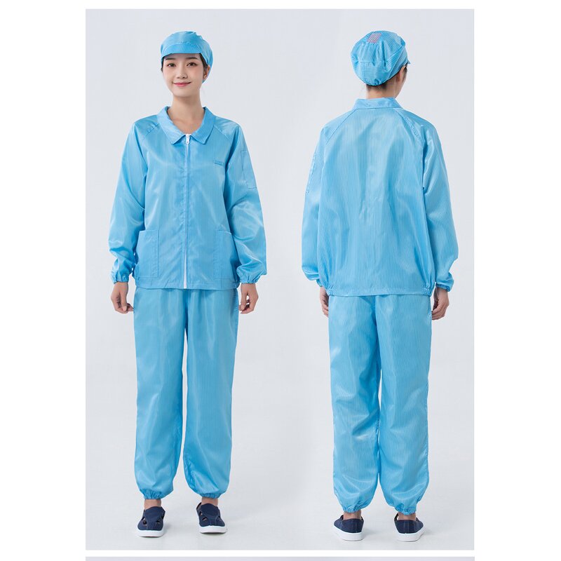 ESD Anti-Static Workwear Manufacturer - Cleanroom Microporous Dust-Free Conductive Stripe Lab Coat FR Protective