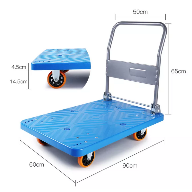Plastic Shopping Cart Manufacturer - 150kg with Platform OEM Supported Folding Cart Wagon