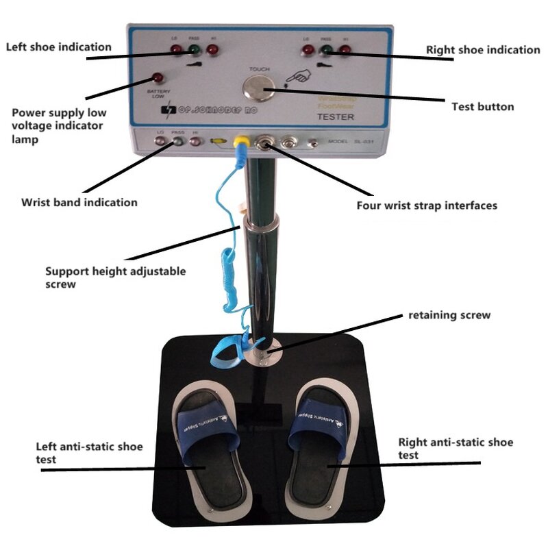 ESD Tester Manufacturer - Double Feet Human Body Comprehensive hang Ring Wrist Strap Foot Ring Antistatic Shoes