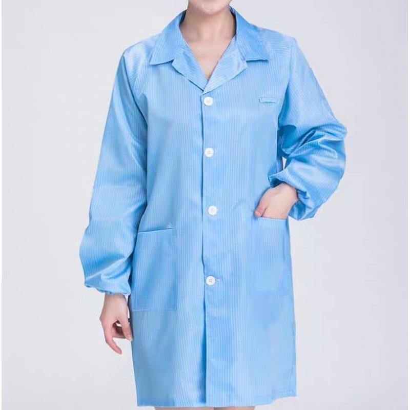 ESD Anti-Static Workwear Manufacturer - Cleanroom Microporous Dust-Free Conductive Stripe Lab Coat FR Protective