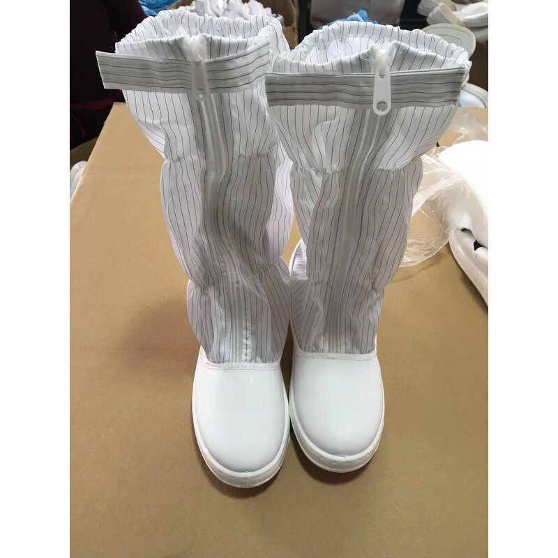 ESD Antistatic Boots Manufacturer - PVC/PU Outsole Iron Zipper Conductive Fiber Cleanroom Safety Shoes