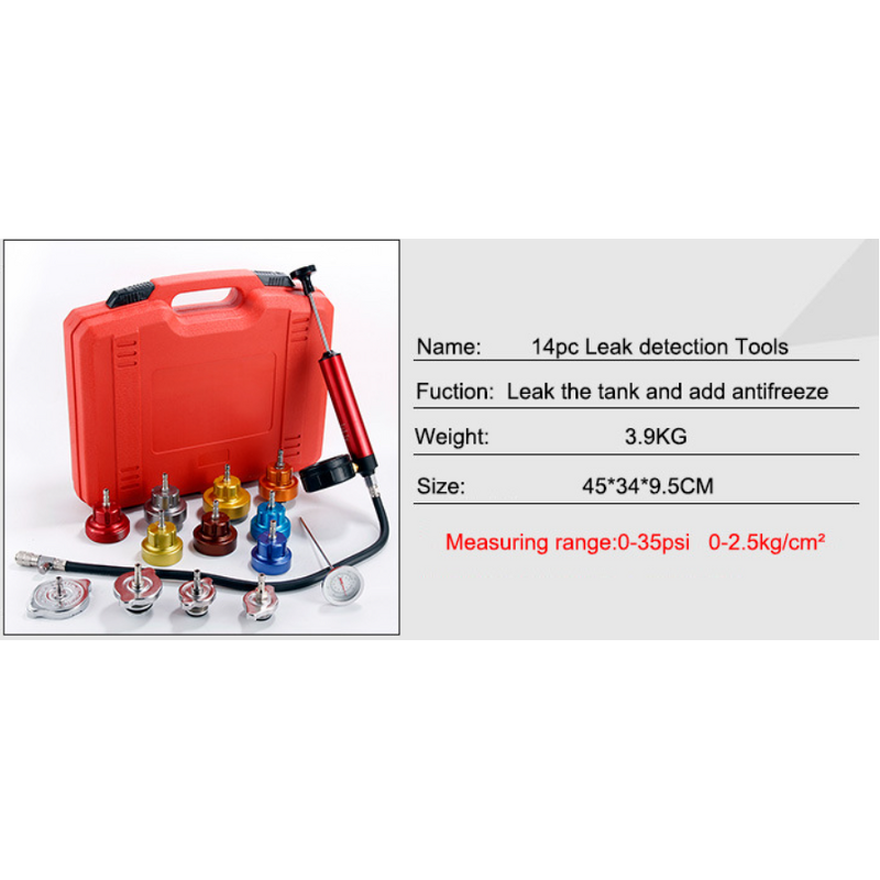 Radiator Pressure Tester Manufacturer - 14PCS Automotive Manual Pump for Cars Motorcycles Trucks