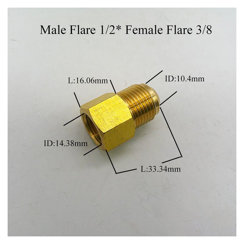 Brass Reducing Adapter Manufacturer - Female Flare 1/2 X Male Flare 3/8 for HVAC