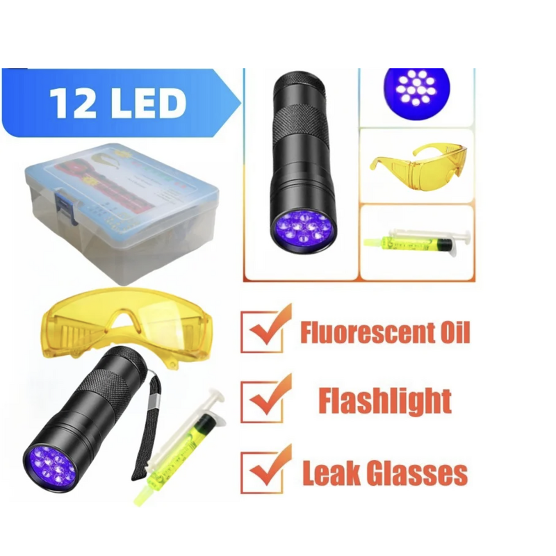 Air Conditioner Leak Detector Manufacturer - Flashlight 12LED UV with Protective Glasses