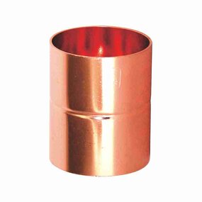 Straight Copper Coupling Fitting Manufacturer - with Sweat Ends and Rolled Tube 15mm