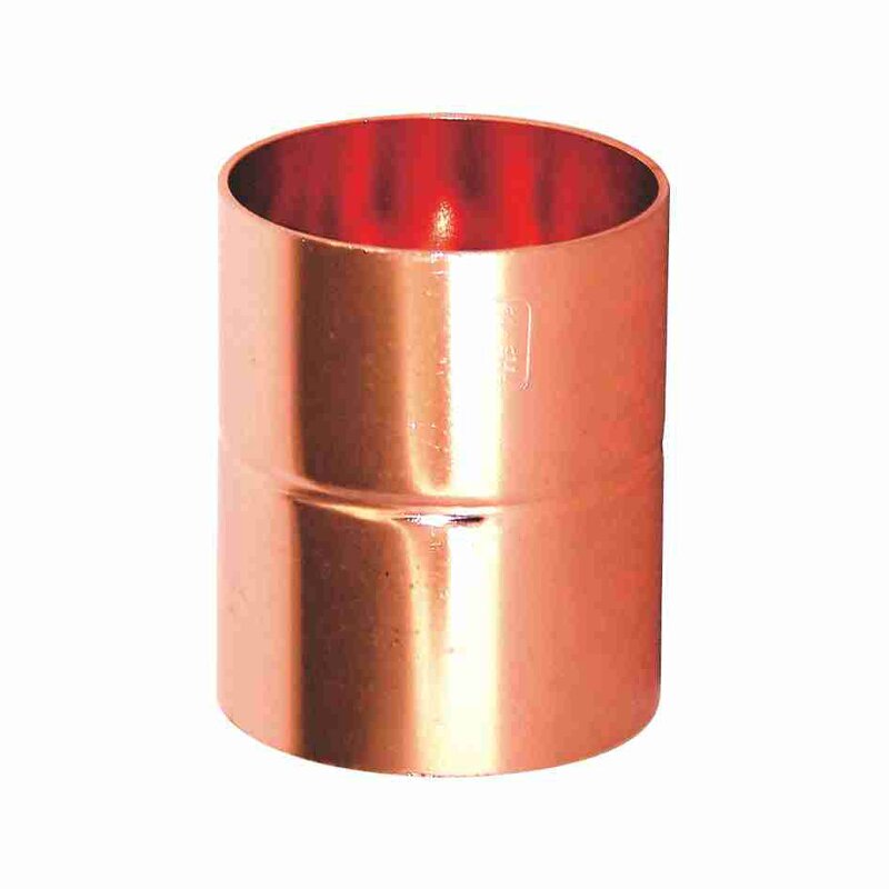 Straight Copper Coupling Fitting Manufacturer - with Sweat Ends and Rolled Tube 15mm