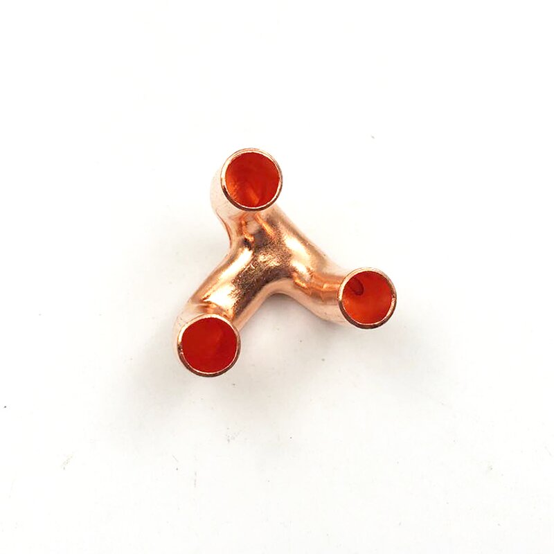 Copper Claw Joint Manufacturer - Tripod Special 3 Claw Tee OD 9.52x9.52x9.52MM for Refrigeration