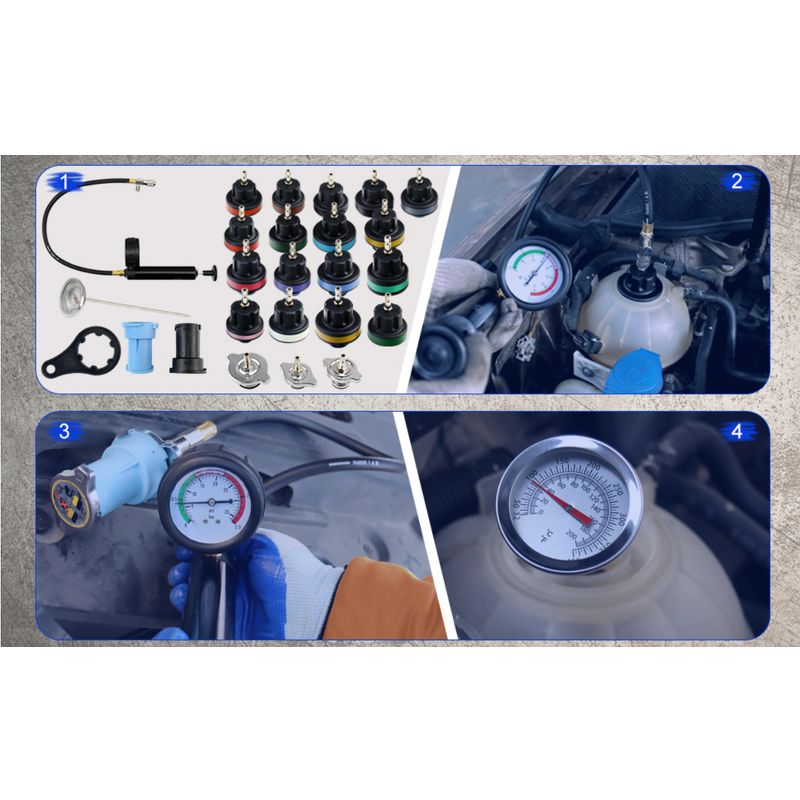 Cooling System Pressure Tester Manufacturer - 28PCS Auto with Coolant Refill Tool Kit