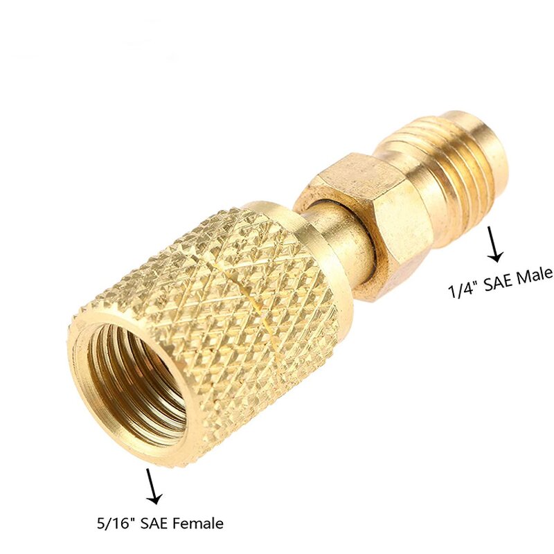Brass Adapter Manufacturer - R410a 1/4 to 5/16 SAE for Charging Hose Vacuum Pump