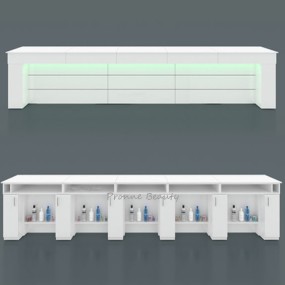 Nail Station Table Manufacturer - Beauty Salon Equipment Customized 5 Persons Straight Manicure Bar