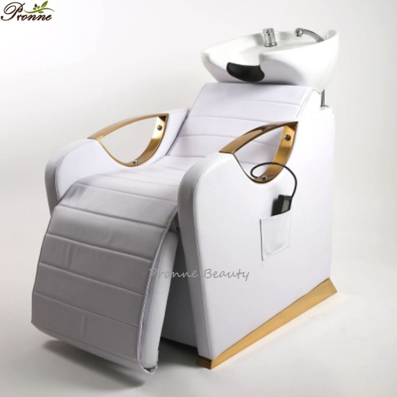 Shampoo Chairs Manufacturer - New Arrival Hair Salon Barber Shop Light Brown Color Hair Wash Chairs