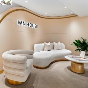 Waiting Room Chairs Manufacturer - Popular Pink Velvet Salon Rest Area Leisure Beauty Reception Chairs