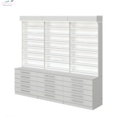 Powder Cabinet Manufacturer - Hot Selling Nail Salon Furniture Customized Black Gold 2oz Bottles Cabinet