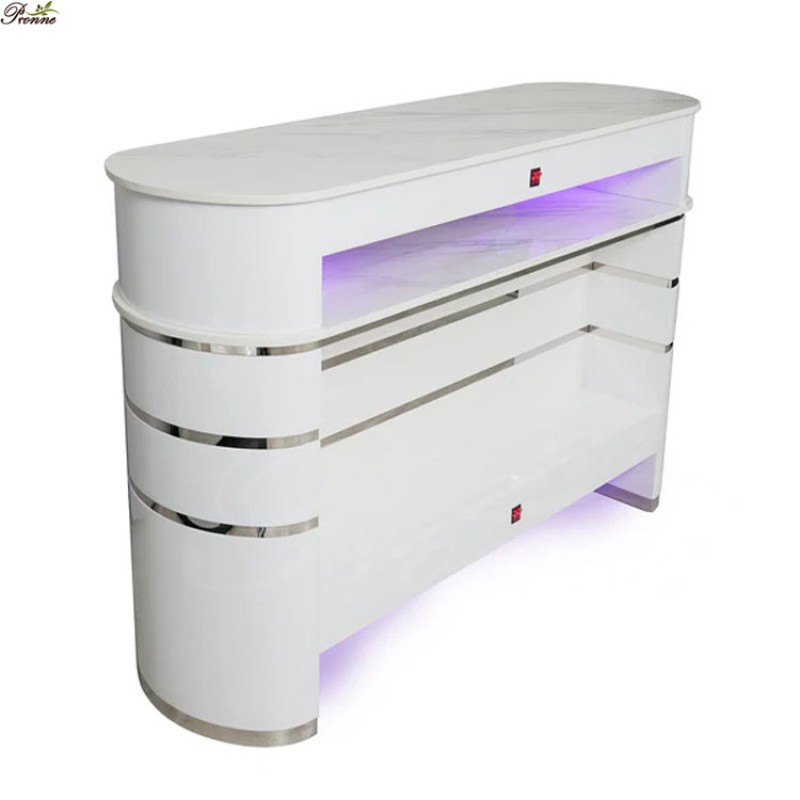 Nail Drying Station Factory - Professional Design Nail Salon Table Acetone Resistant on Promotion