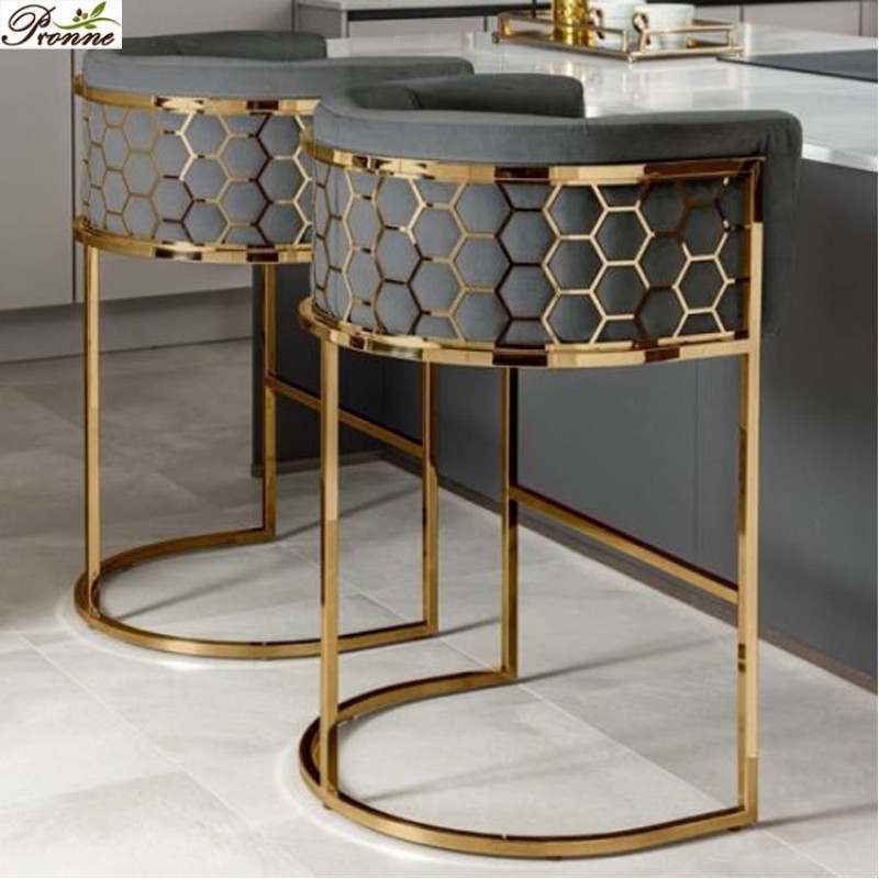 Counter Bar Stool Factory - LUXE Beauty Salon Furniture Director White Black Gold Stainless Steel Makeup Chair