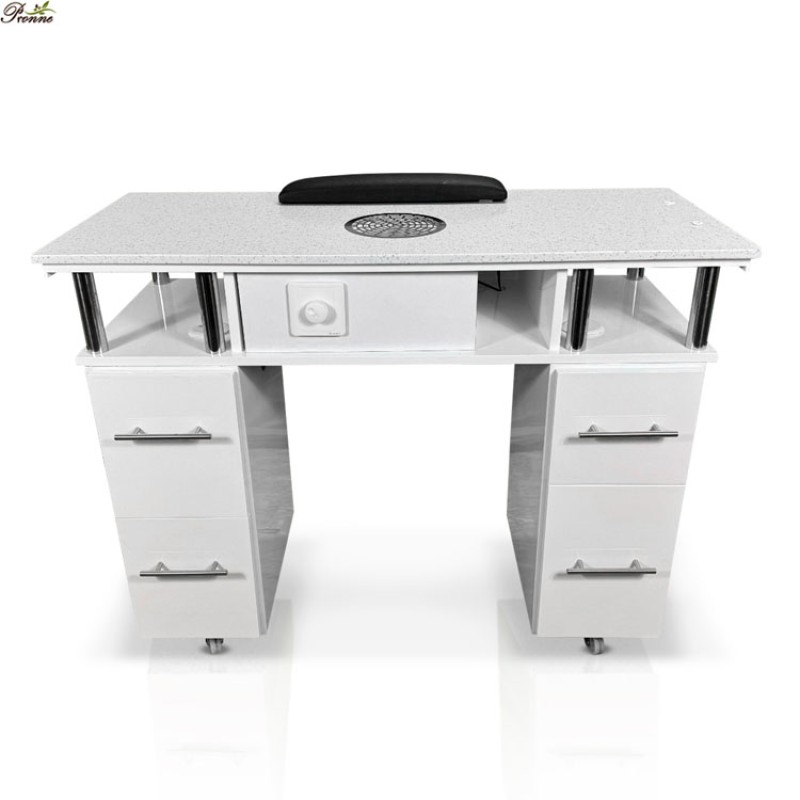 Nail Tech Table Factory - Nail Bar Station Salon Furniture Single Manicure with Vacuum