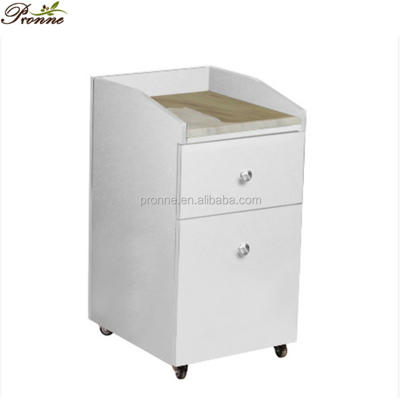 Storage Shelf Trolley Factory - Modern White Elegant Hair Salon Multifunctional Barbershop Trolley Cabinet