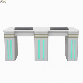 Small Manicure Table Factory - Professional Beauty Salon Nail Care Workstation for 2 Persons