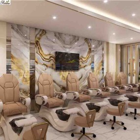 Nail Spa Chair Factory - Hot Sale Brown Easy Clean with Resin Sink Pedicure Sofa