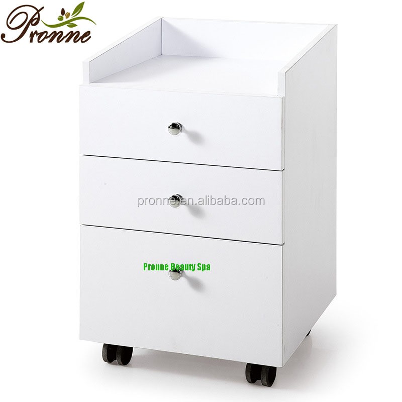 Storage Shelf Trolley Factory - Modern White Elegant Hair Salon Multifunctional Barbershop Trolley Cabinet