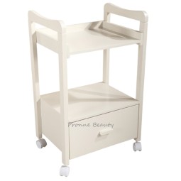 Mobile Utility Station Cart Manufacturer - Beauty Nail Salon Movable Wooden White Massage Tattoo Facials Storage