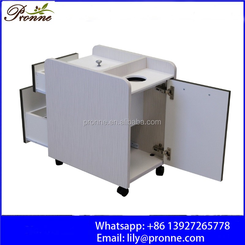 Multipurpose Rolling Cart Factory - High Gloss Spa Equipment Barber Shop Black with Hair Dryer Holders