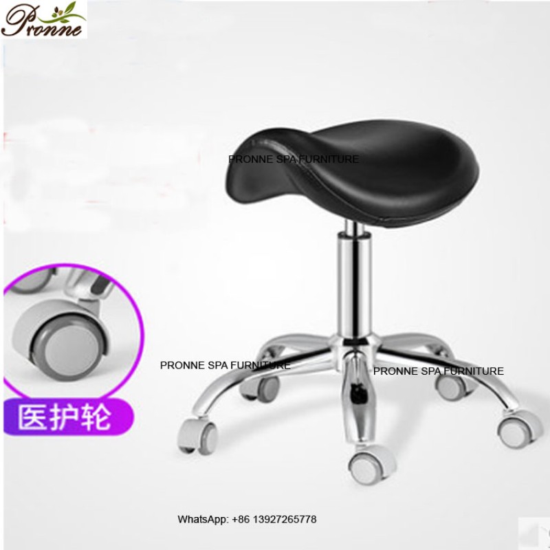 Pedicure Technician Stool Manufacturer - Beauty Salon Luxury Leisure Rolling with Backrest for Sale Spa Stool