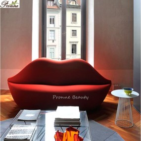 Leisure Lounge Chair Manufacturer - Lovely High-end Beauty Salon Multi-person Curved Sofa Stainless Steel