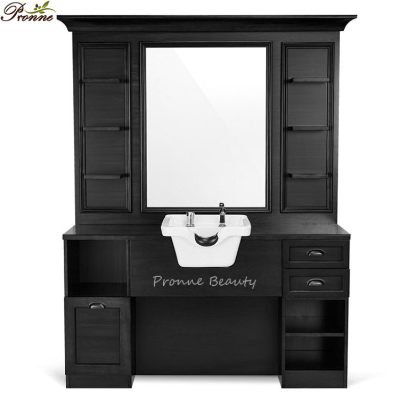 Styling Station Manufacturer - Fashion Design Modern Luxury Barber Shop Double Sided with Mirrors
