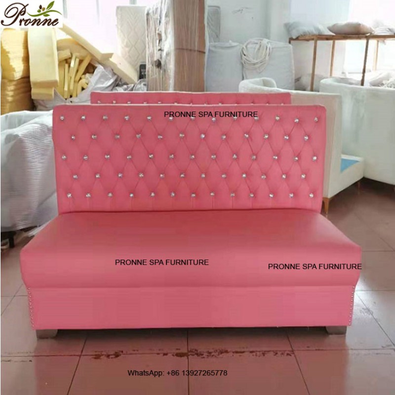 Waiting Sofa Set Manufacturer - Pink Luxury Modern Nail Salon Simple Small with Table Set