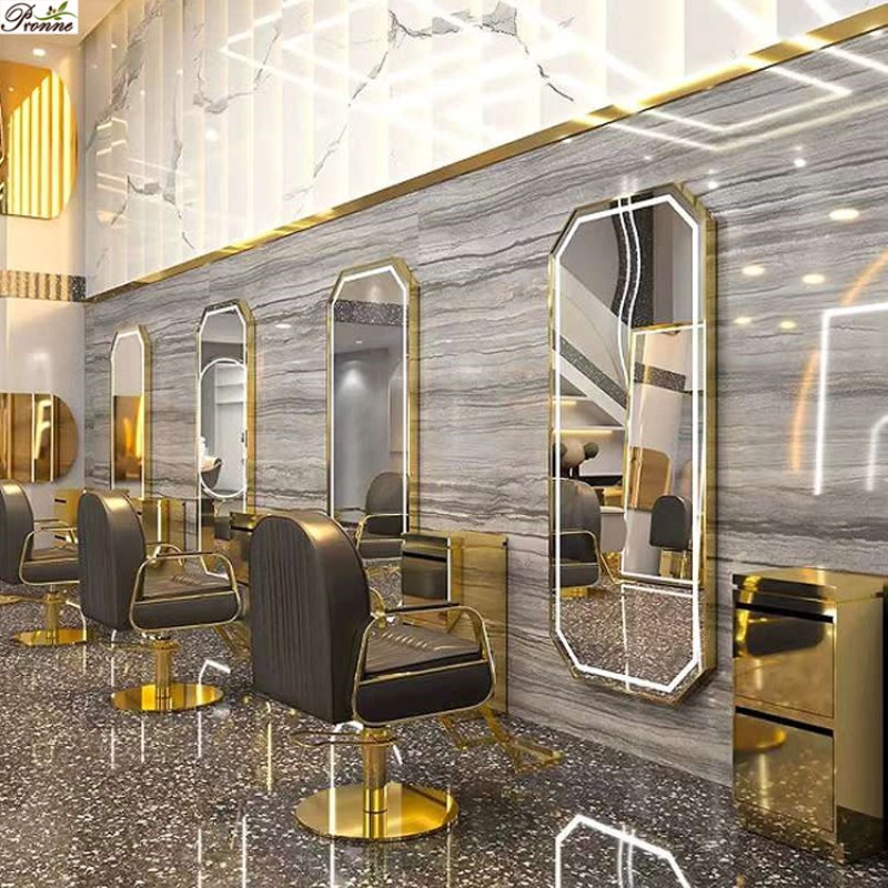 Makeup Table Factory - Modern Metal Marble Top Makeup Dresser with Mirror Table