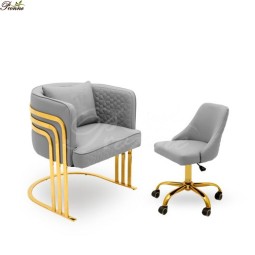 Customer Chair Manufacturer - Elegant Beauty Salon Furniture Nail Tech Grey Manicure with Wheel