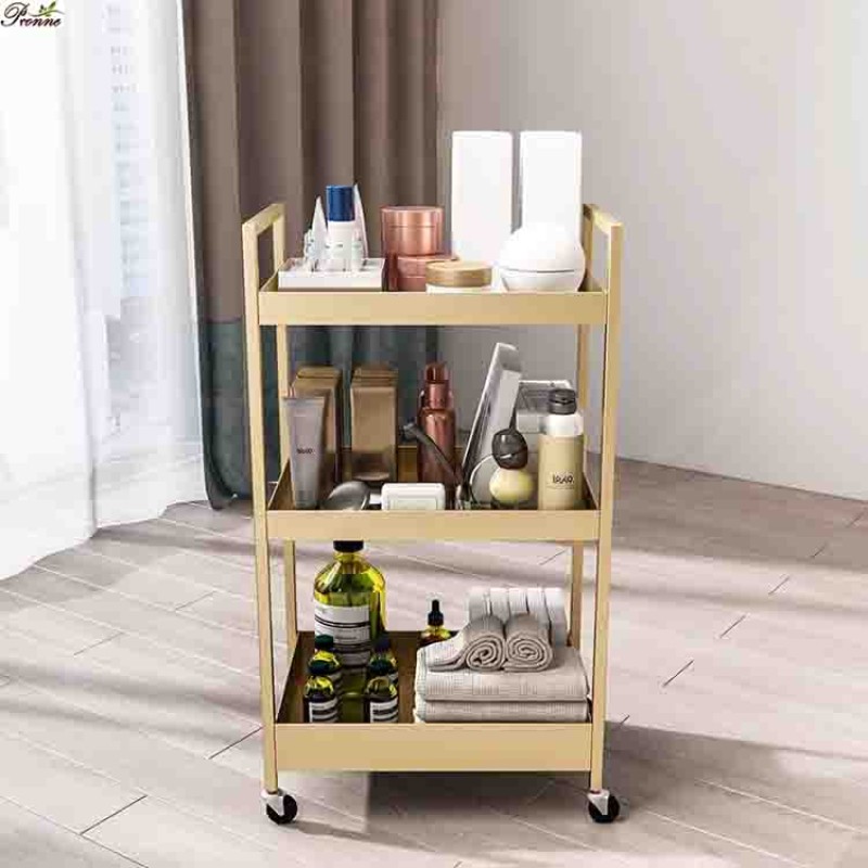 Beauty Salon Trolley Manufacturer - High Grade Embroidered Eyelashes Nail Salon Special Tools Storage Mobile Shelf