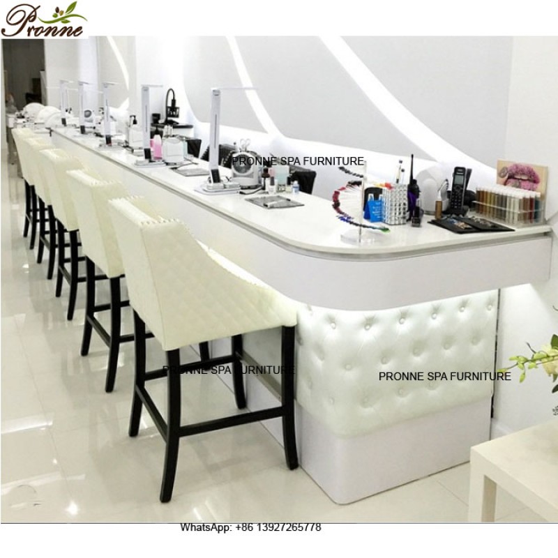 Portable Manicure Table Factory - Unique Design Nail Salon Furniture Custom Made Bar Station Wholesale