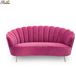Reception Sofa Bed Factory - American Luxury Curve Beauty Shop Modern Nordic Fabric Metal Leg