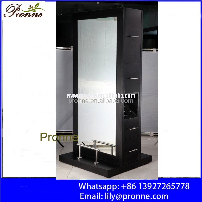 Double Sided Mirrors Station Factory - Foshan Pronne High Quality Beauty Salon Hair Salon Stainless Steel